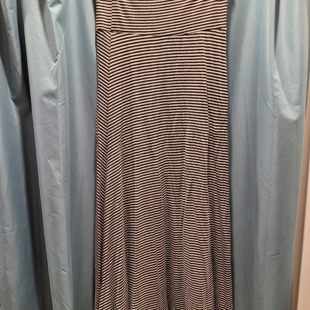 Lularoe Maxi Skirt Extra Small XS Black Gray Yoga Band A-Line